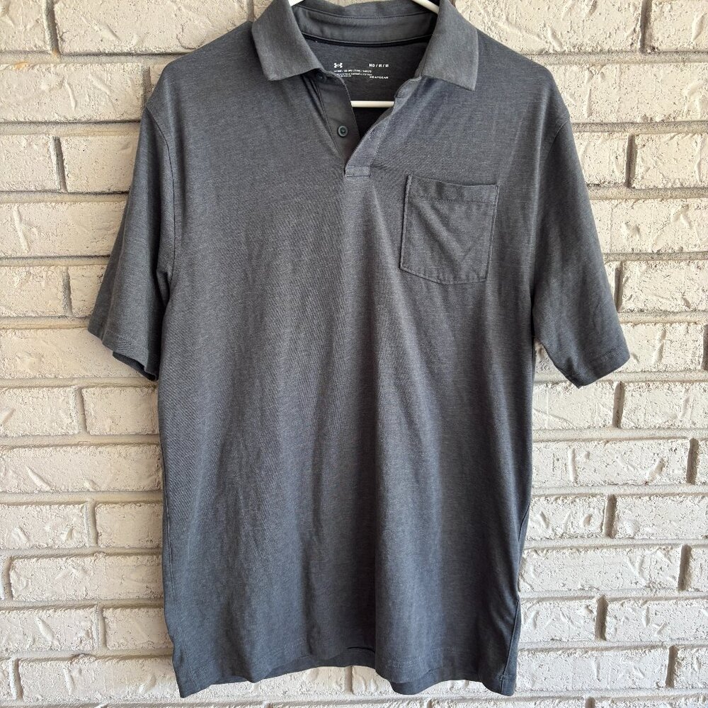 Under Armour Heat Gear Men’s Grey Short Sleeve Polo Medium